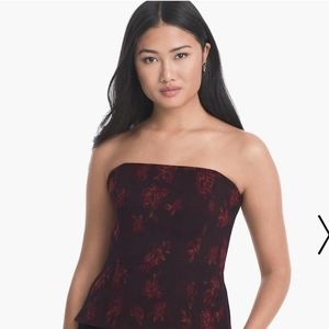 WHBM  Rose print Jacquard bustier